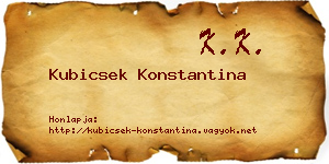 Kubicsek Konstantina névjegykártya